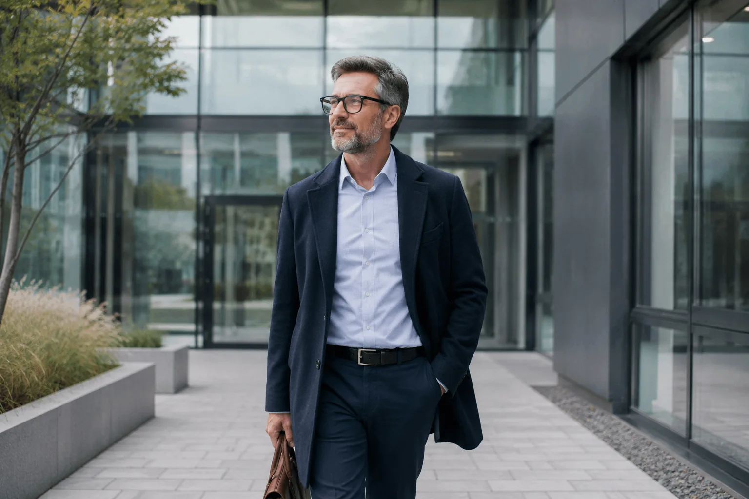 Person auf dem Weg zu einem neuen beruflichen Abschnitt
